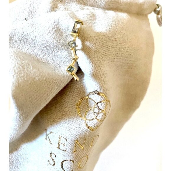 Kendra Scott Sutton Climber Earring Gold Smokey Mix Clear Stones Gift Box Bag - Picture 6 of 13